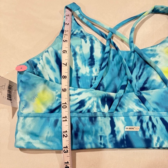 Athletic Works Sports Bra DRI-MORE TECH Blue and White Tie-Dye Women Sz XL, D34 - Picture 5 of 13